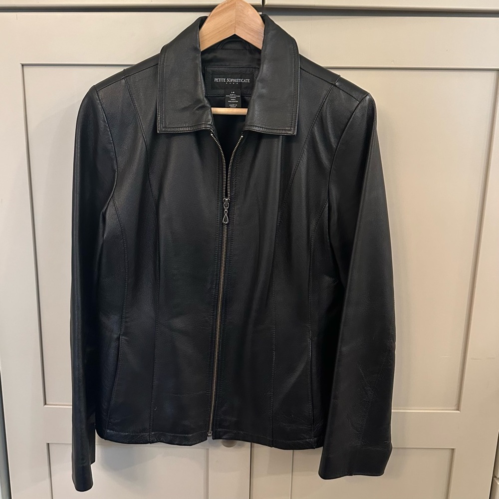 Petite Sophisticate Vintage Leather Jacket